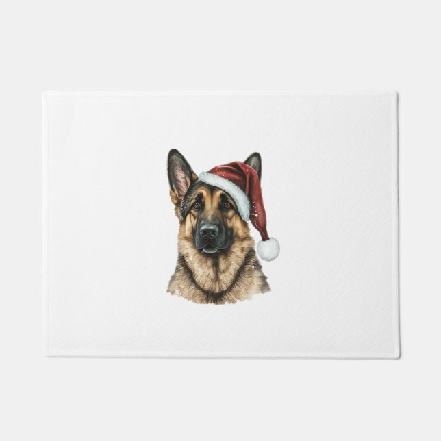 German Shepherd Santa Claus Dog Weihnachten Fußmatte (Vorderseite)