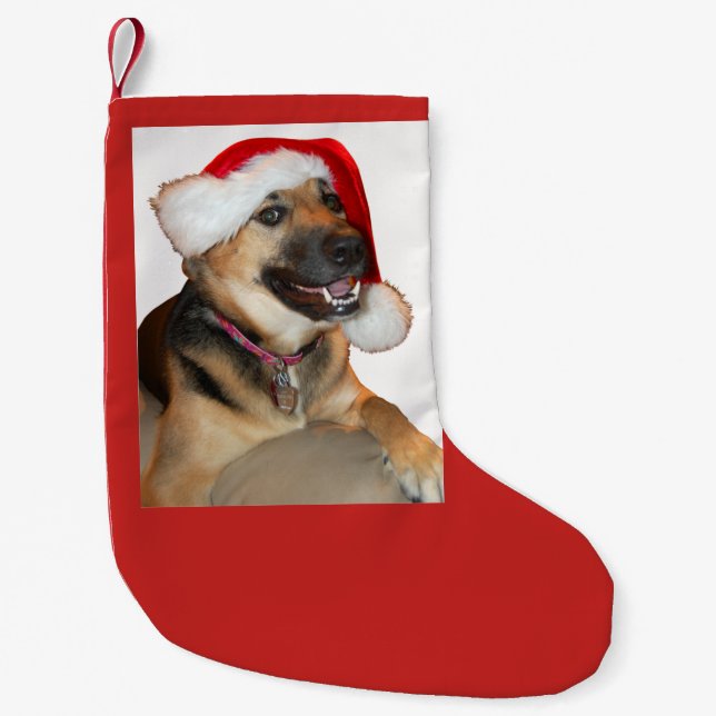 German Shepherd Santa Claus Kleiner Weihnachtsstrumpf (Vorderseite)