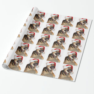 German Shepherd Santa Geschenkpapier