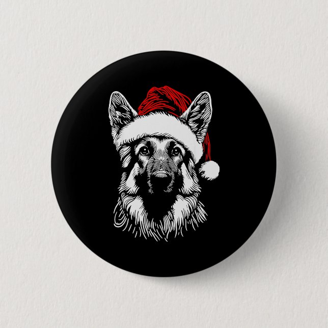 German Shepherd Santa Hat Christmas Xmas Pajama Wo Button (Vorderseite)