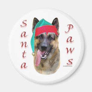 German Shepherd Santa Paws Magnet