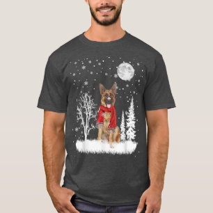 German Shepherd Scarf Winter Hunde Forest Snow Chr T-Shirt