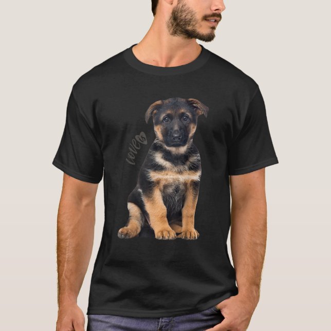 German Shepherd Shepard Dog Mom Dad Love Pet Puppy T-Shirt (Vorderseite)