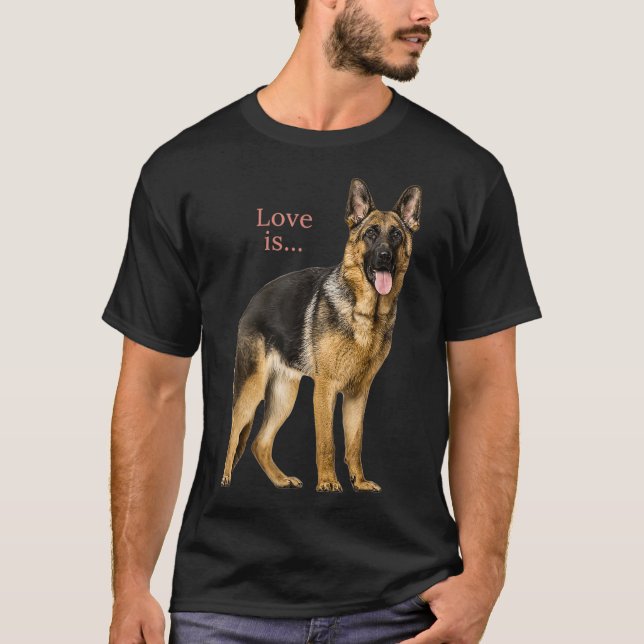 German Shepherd  Shepard Dog Mom Dad Love Pet T-Shirt (Vorderseite)