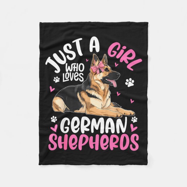 German Shepherd Shirt For Girls Women German Sheph Fleecedecke (Vorderseite)