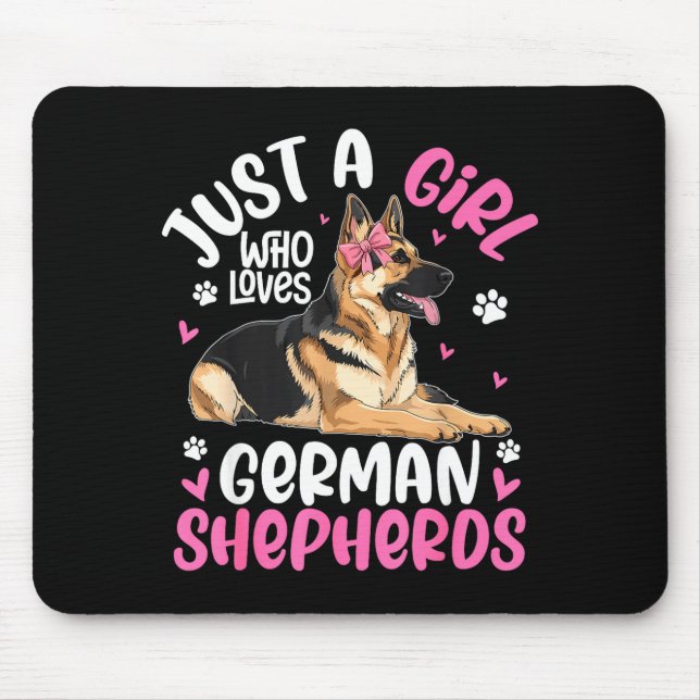 German Shepherd Shirt For Girls Women German Sheph Mousepad (Vorne)