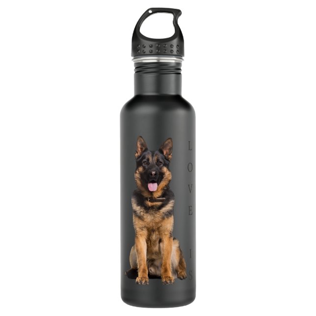 German Shepherd Shirt Schäfer Hund Mama Vater Lieb Edelstahlflasche (Vorderseite)
