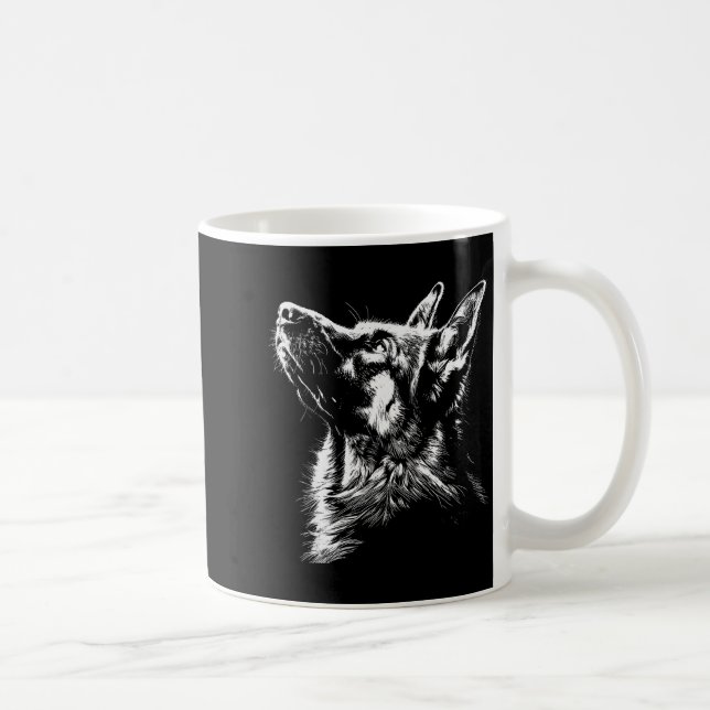 German Shepherd Silhouette Graphic German Shepherd Kaffeetasse (Rechts)