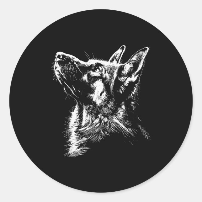 German Shepherd Silhouette Graphic German Shepherd Runder Aufkleber (Vorderseite)
