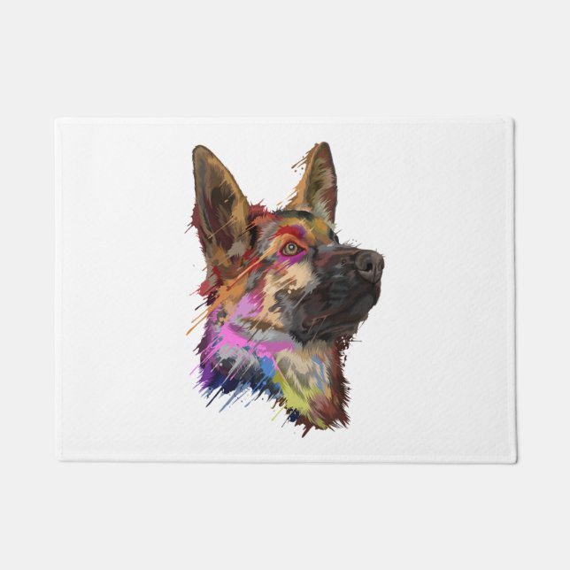 German Shepherd Splash Art Fußmatte (Vorderseite)