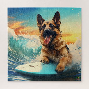German Shepherd Surfing Puzzle
