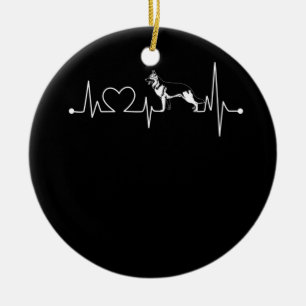 German Shepherd T Heartbeat Shirt Keramik Ornament