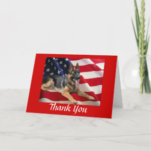 German Shepherd Thank You Card All American Dankeskarte