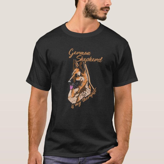 German Shepherd Therapy Dog Owner T-Shirt (Vorderseite)