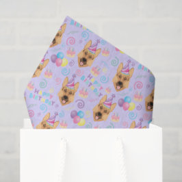 German Shepherd Tissue Paper in Purple Seidenpapier