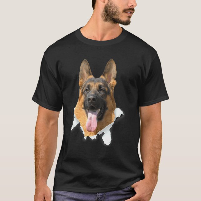 German Shepherd Torn Cloth  For Dog T-Shirt (Vorderseite)