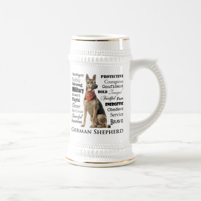 German Shepherd Traits Stein Bierglas (Rechts)