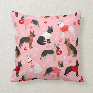 German Shepherd Valentine Pattern Kissen
