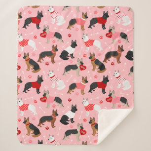 German Shepherd Valentine Pattern Sherpadecke
