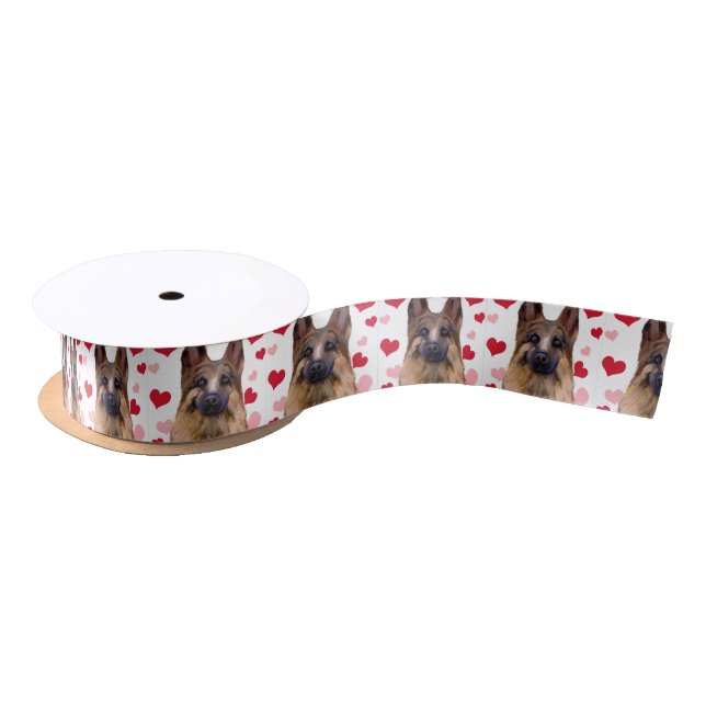 German Shepherd Valentine Satinband (Spule)