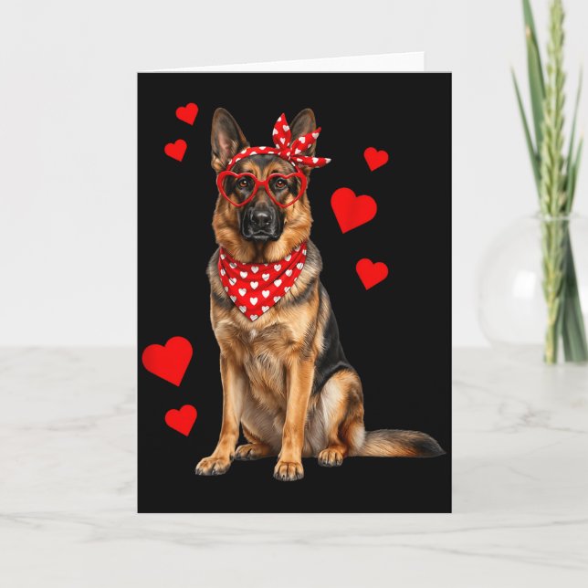 German Shepherd Valentines Day Dog Lover Heart  Karte (Vorderseite)