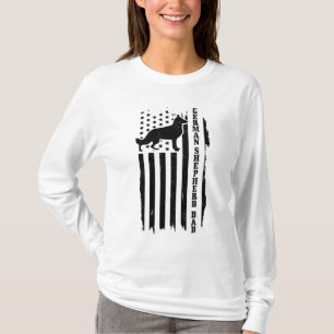 German Shepherd Vater Vintag American Flag Patriot T-Shirt