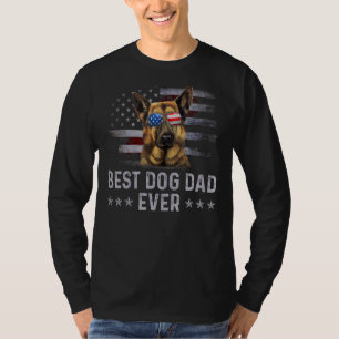 German Shepherd Vater Vintag American Flag Patriot T-Shirt