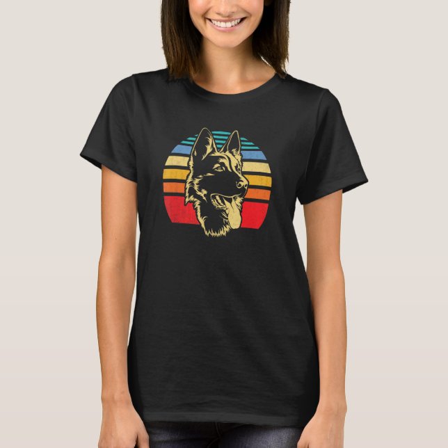 German Shepherd Vintag 80er Dog T-Shirt (Vorderseite)