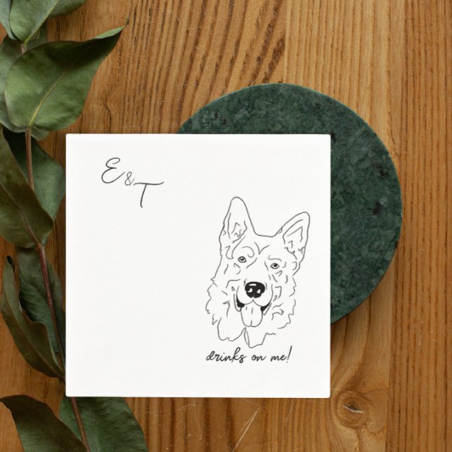 German Shepherd Wedding Cocktail Napkins Serviette (Von Creator hochgeladen)