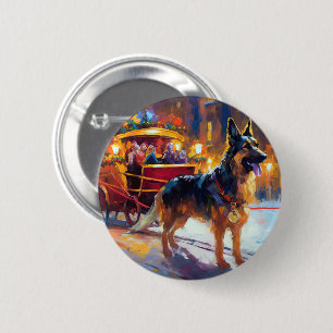 German Shepherd Weihnachtsfeiertage Button