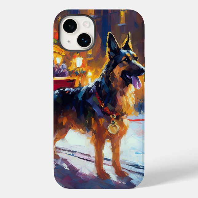 German Shepherd Weihnachtsfeiertage Case-Mate iPhone Hülle (Rückseite)