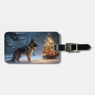 German Shepherd Weihnachtsfeiertage Gepäckanhänger