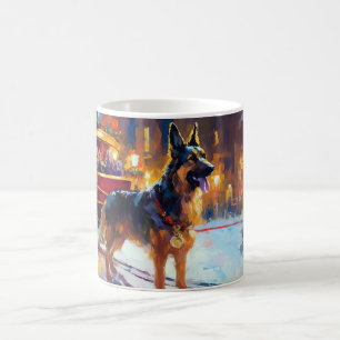 German Shepherd Weihnachtsfeiertage Kaffeetasse