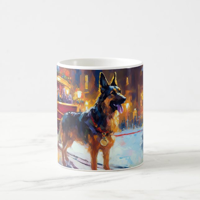 German Shepherd Weihnachtsfeiertage Kaffeetasse (Mittel)