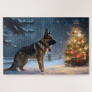 German Shepherd Weihnachtsfeiertage Puzzle