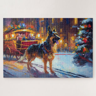 German Shepherd Weihnachtsfeiertage Puzzle