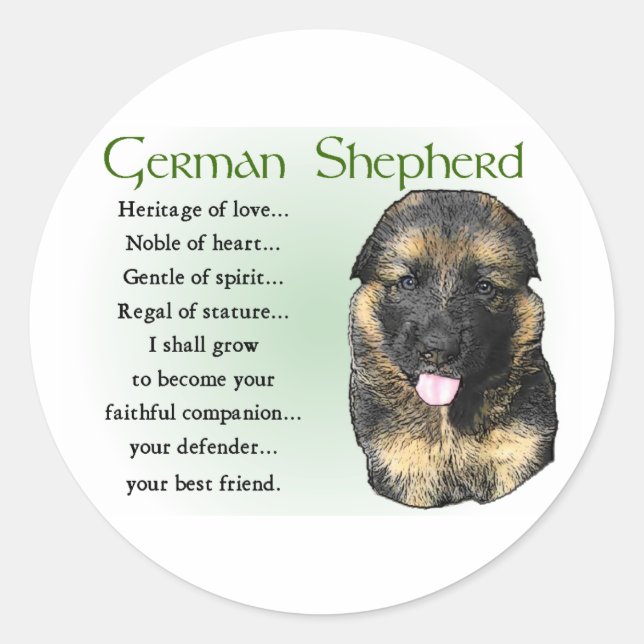 German Shepherd Welppy Gifts Runder Aufkleber (Vorderseite)
