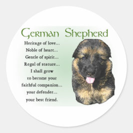 German Shepherd Welppy Gifts Runder Aufkleber
