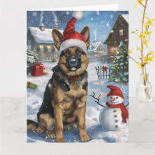German Shepherd Winter Wonderland Christmas Joy Karte
