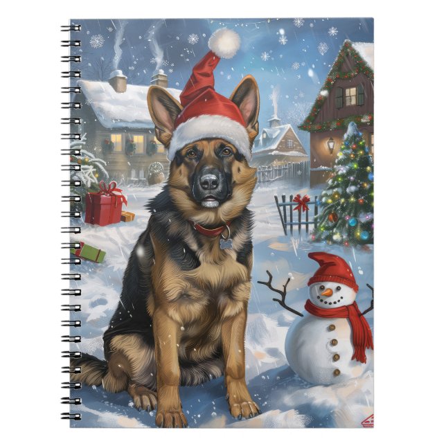 German Shepherd Winter Wonderland Christmas Joy Notizblock (Vorderseite)
