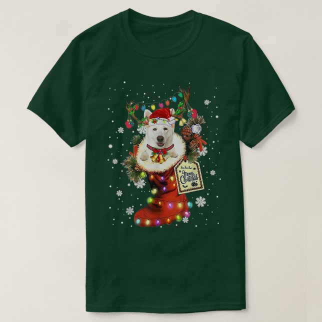German Shepherd Xmas Boot Christmas Sock Winter Sn T-Shirt (Design vorne)