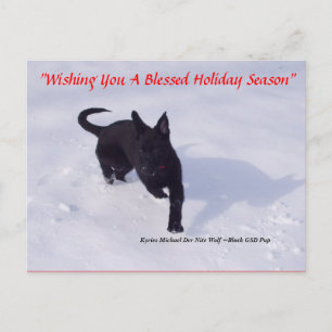 German Shepherd xmas postcard Feiertagspostkarte