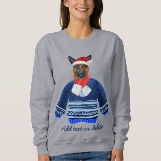 German Shepherd Xmas Ugly Christmas Dog Mama Sweatshirt