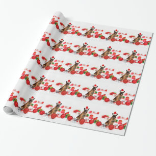 German Shepherdog w Christmas Gifts Weihnachtsmann Geschenkpapier