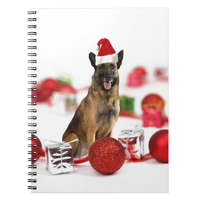 German Shepherdog w Christmas Gifts Weihnachtsmann Notizblock (Vorderseite)