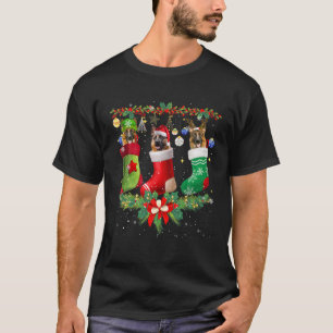 German Shepherds Weihnachtssocken Tree Light Xmas T-Shirt