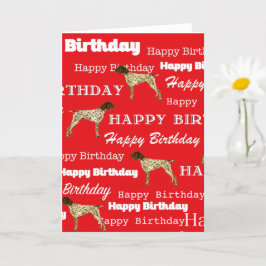 German Shorthair Pointer Birthday Card,, Red Karte