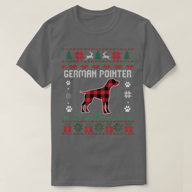 German Shorthair Pointer Dog Lover Ugly Christmas T-Shirt (Design vorne)