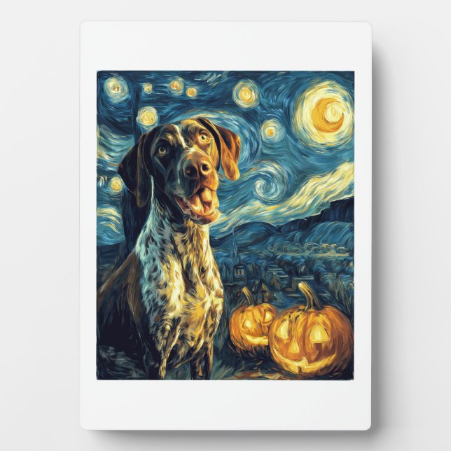 German Shorthaired Pointer 2 Cute Dog Halloween Ja Fotoplatte (Vorderseite)