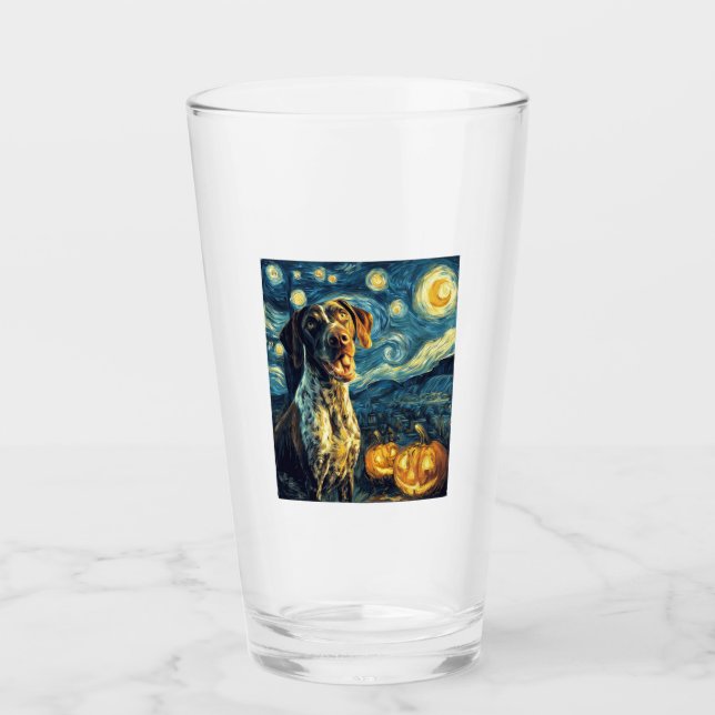 German Shorthaired Pointer 2 Cute Dog Halloween Ja Glas (Vorderseite)